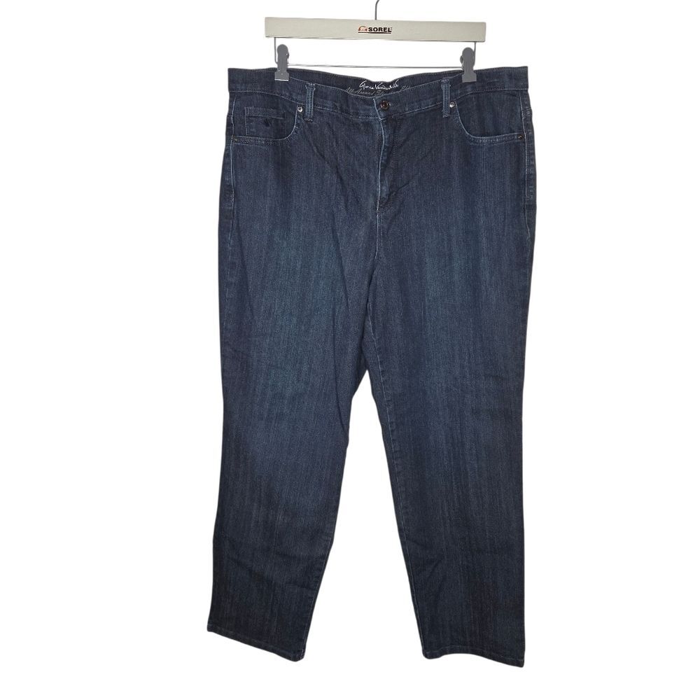 Gloria Vanderbilt Amanda High Rise Taper Leg Denim Jeans Embelished Size 18w